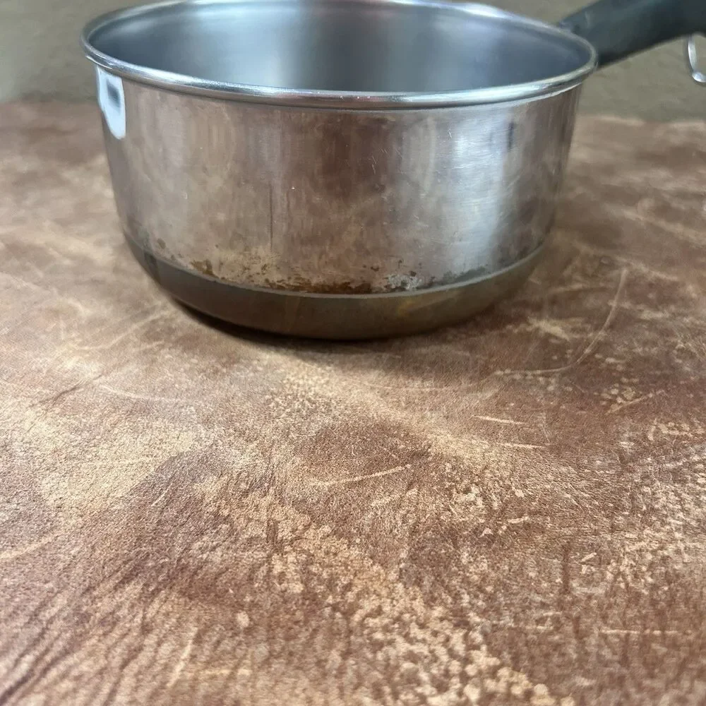 Revere Ware 1 Qt Saucepan Clinton Ill USA Stainless - Copper Bottom